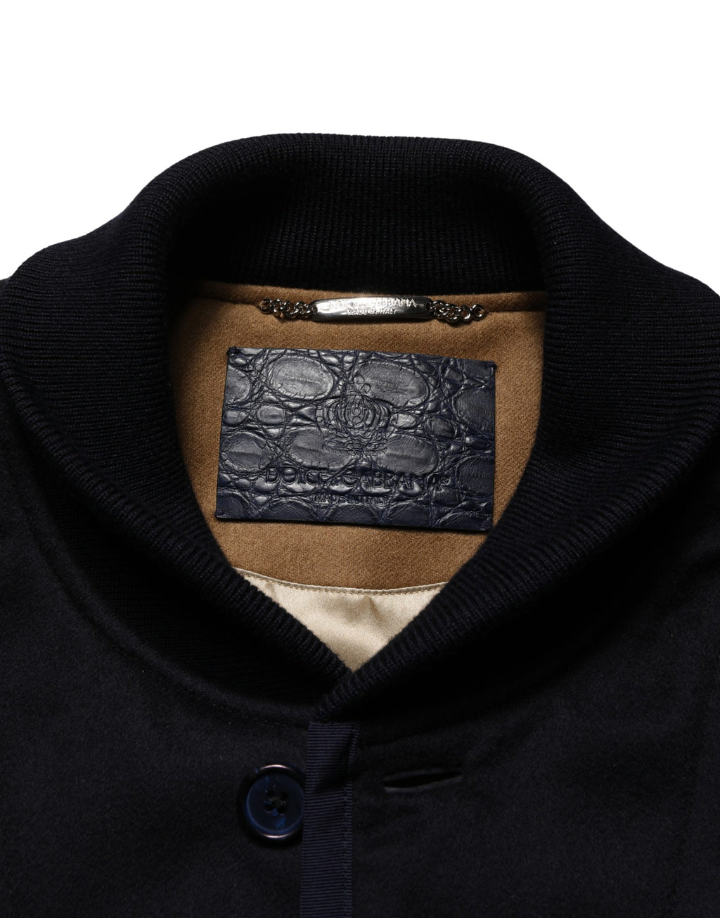 Schwarze Kaschmir-Strickjacke mit Knopfleiste