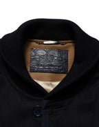 Schwarze Kaschmir-Strickjacke mit Knopfleiste