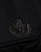 Schwarze Kaschmir-Strickjacke mit Knopfleiste