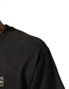 Gray Logo Embellished Men Crew Neck T-shirt