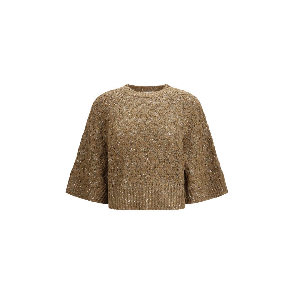 Beiges Seidensweatshirt