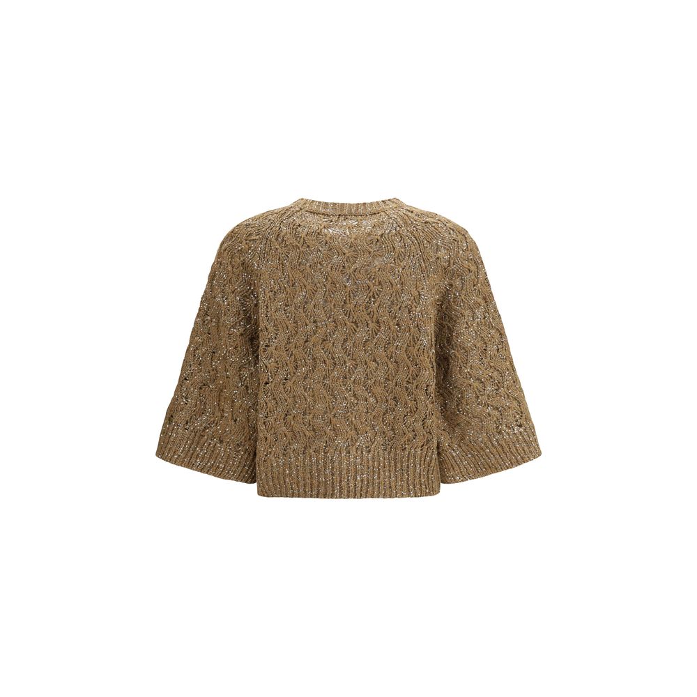 Beiges Seidensweatshirt