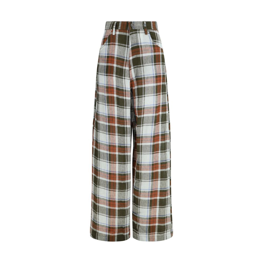 Pantaloni casual in lino multicolore