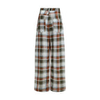 Pantaloni casual in lino multicolore