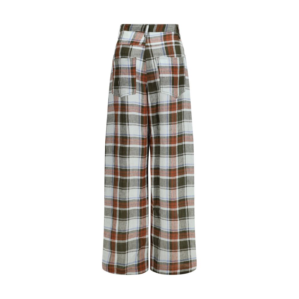 Pantaloni casual in lino multicolore