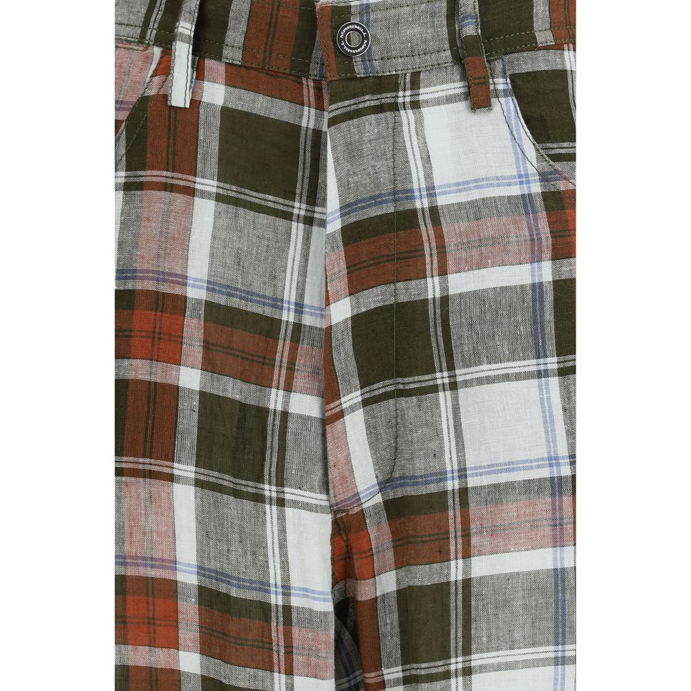 Pantaloni casual in lino multicolore