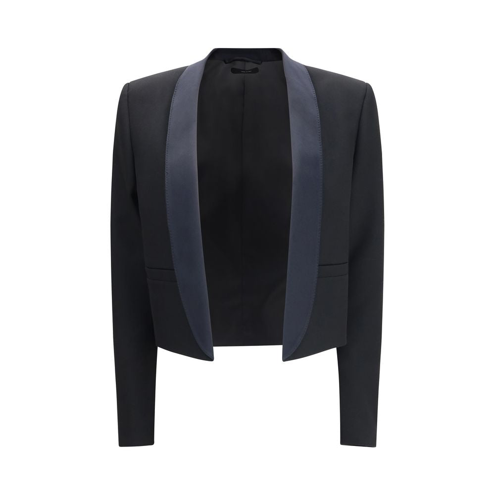 Schwarze Wolljacke