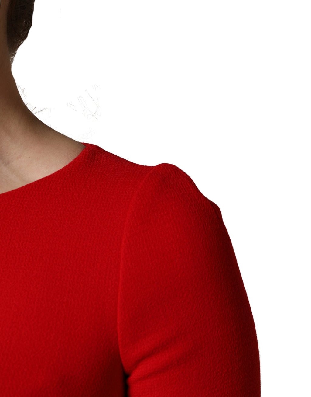Rotes Minikleid aus Wolle mit Red Heart-Verzierung