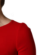 Rotes Minikleid aus Wolle mit Red Heart-Verzierung