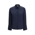 Camicia di seta blu