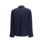 Camicia di seta blu