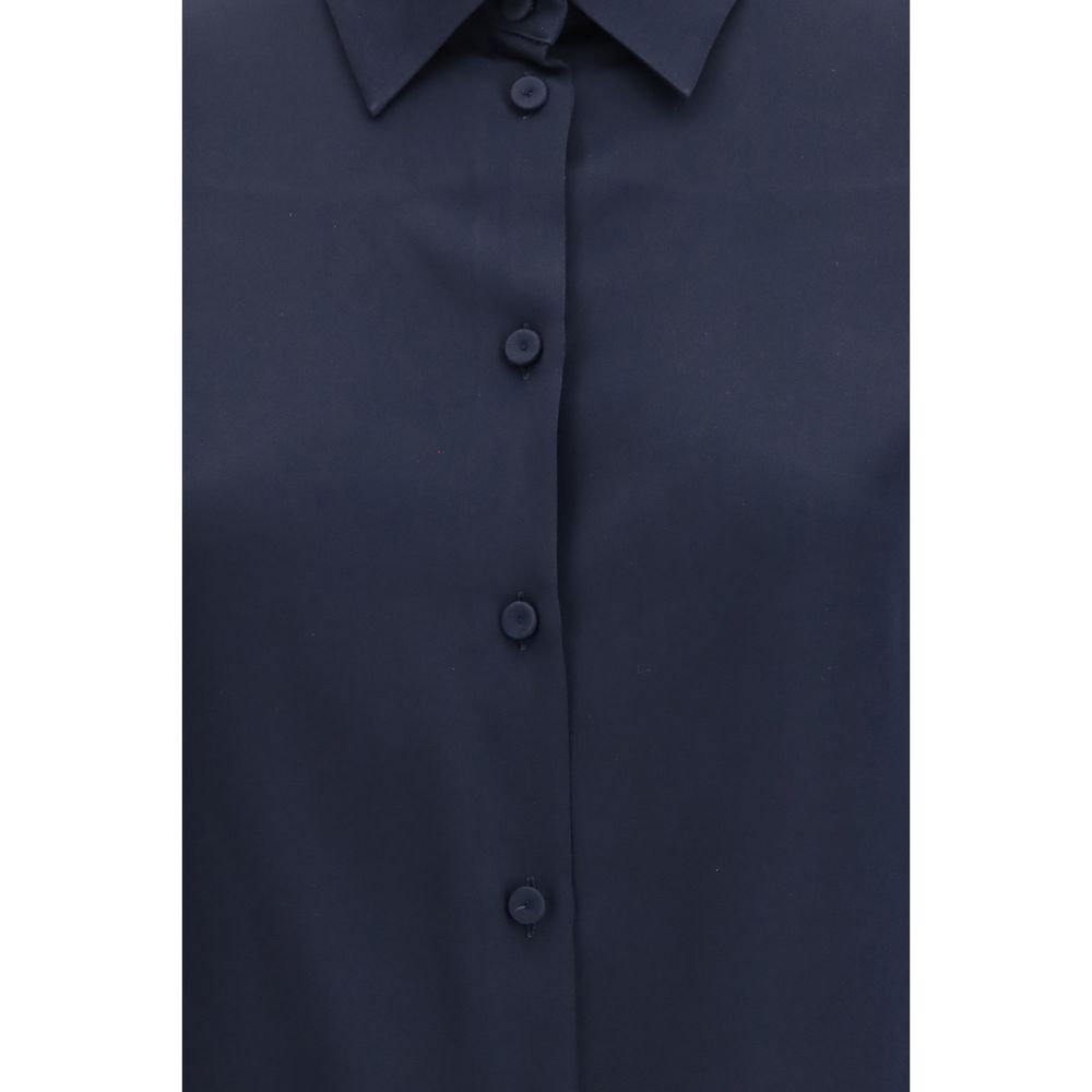 Camicia di seta blu