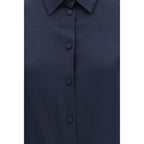 Camicia di seta blu