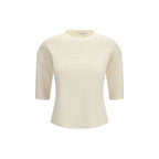 Beiges Viskose-T-Shirt