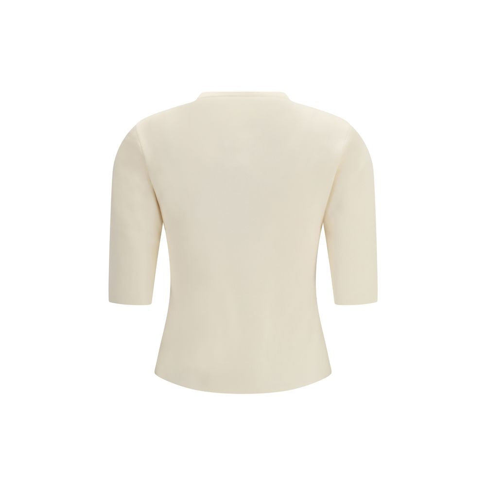 Beiges Viskose-T-Shirt