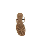 Brown Calf Leather Bos Taurus Flat Sandals