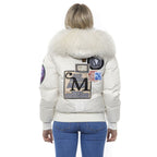 Weiße Polyester Bomberjacke für Damen