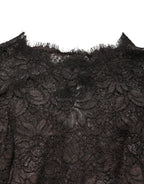 Black Floral Lace Sheath Long Maxi Dress