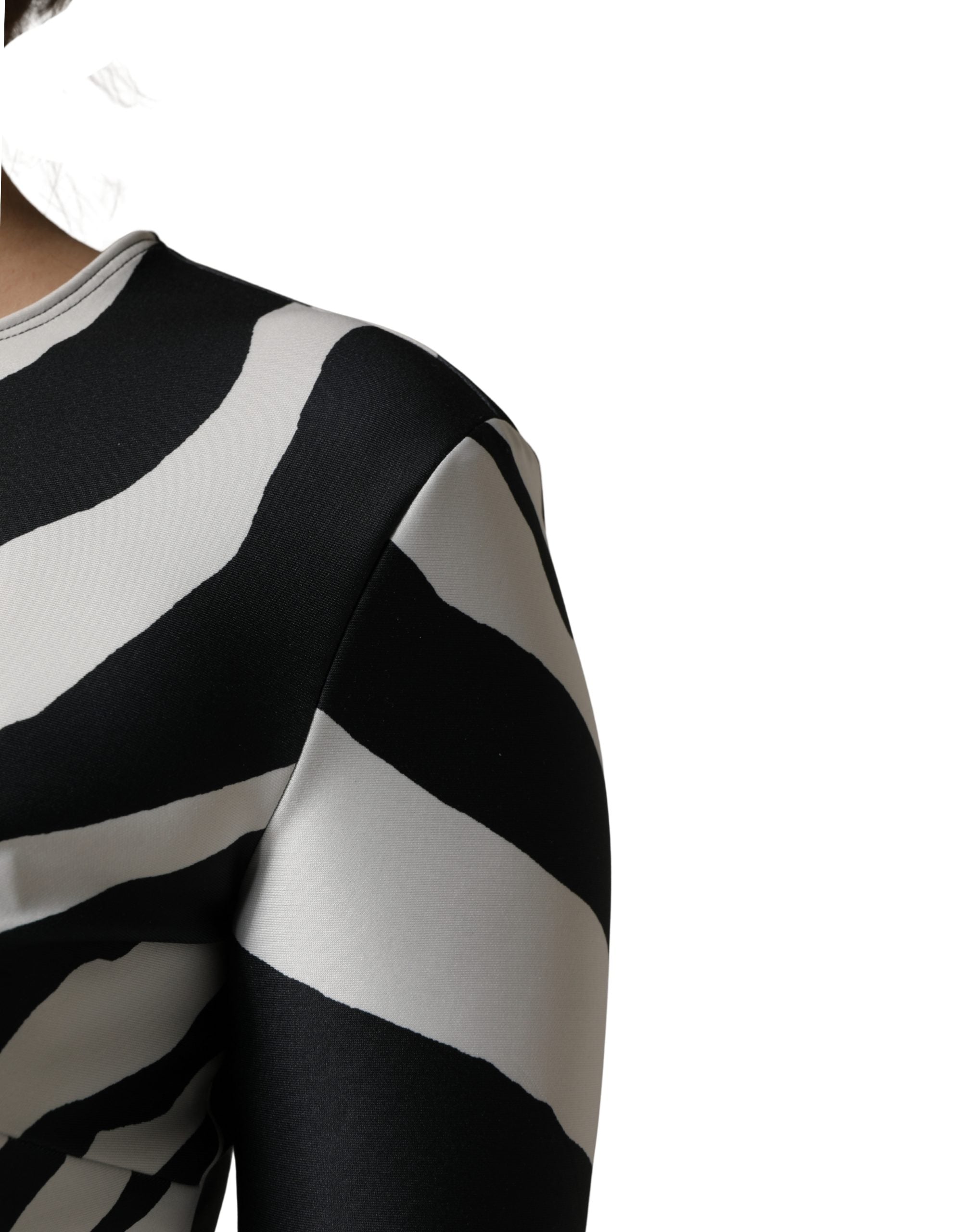 Schwarz Weiß Polyester Zebra-Muster Jumpsuit