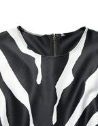 Schwarz Weiß Polyester Zebra-Muster Jumpsuit