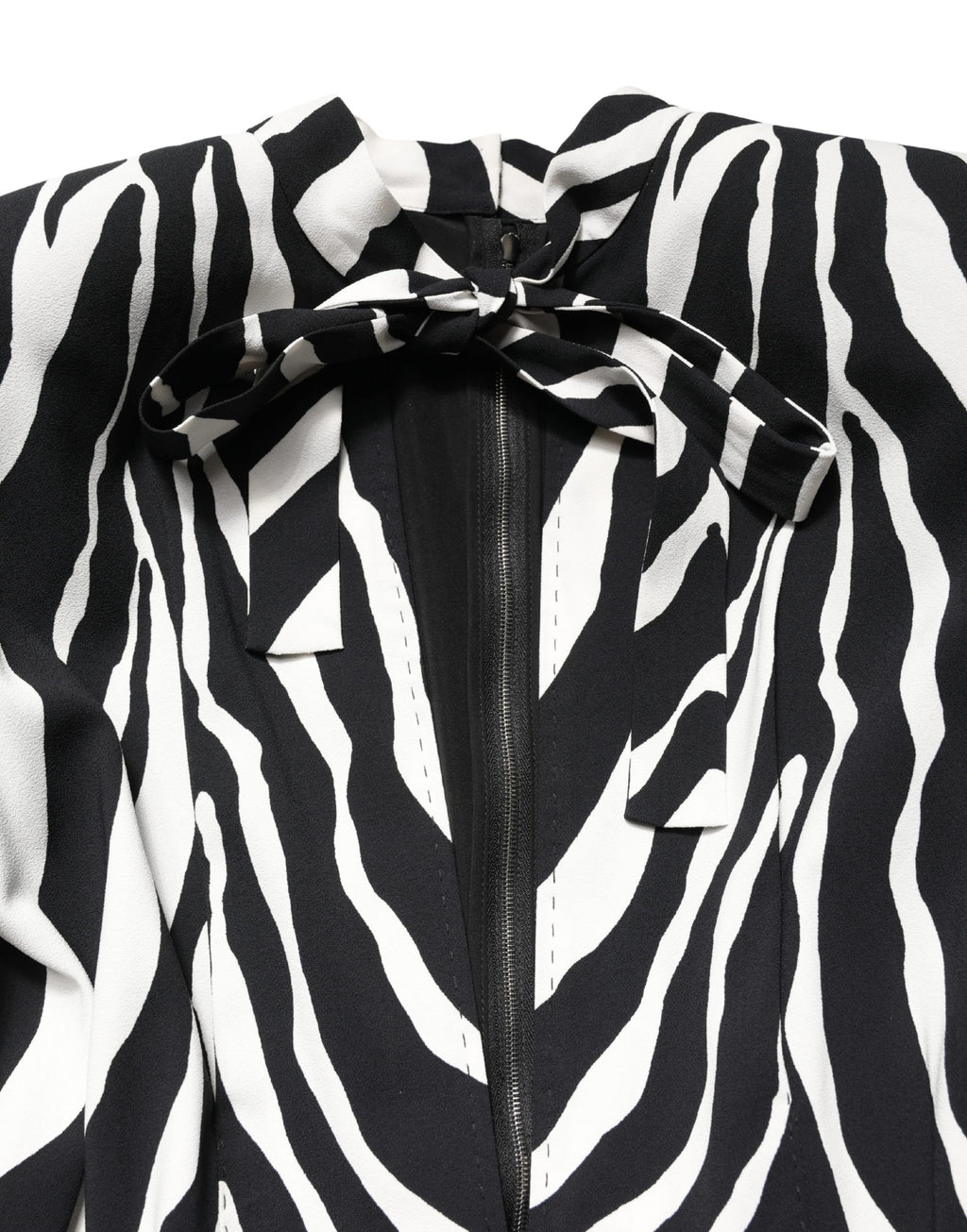 Black White Viscose Zebra Print Jumpsuit