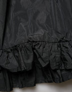 Black High Waist Pleated A-line Long Maxi Women Skirt