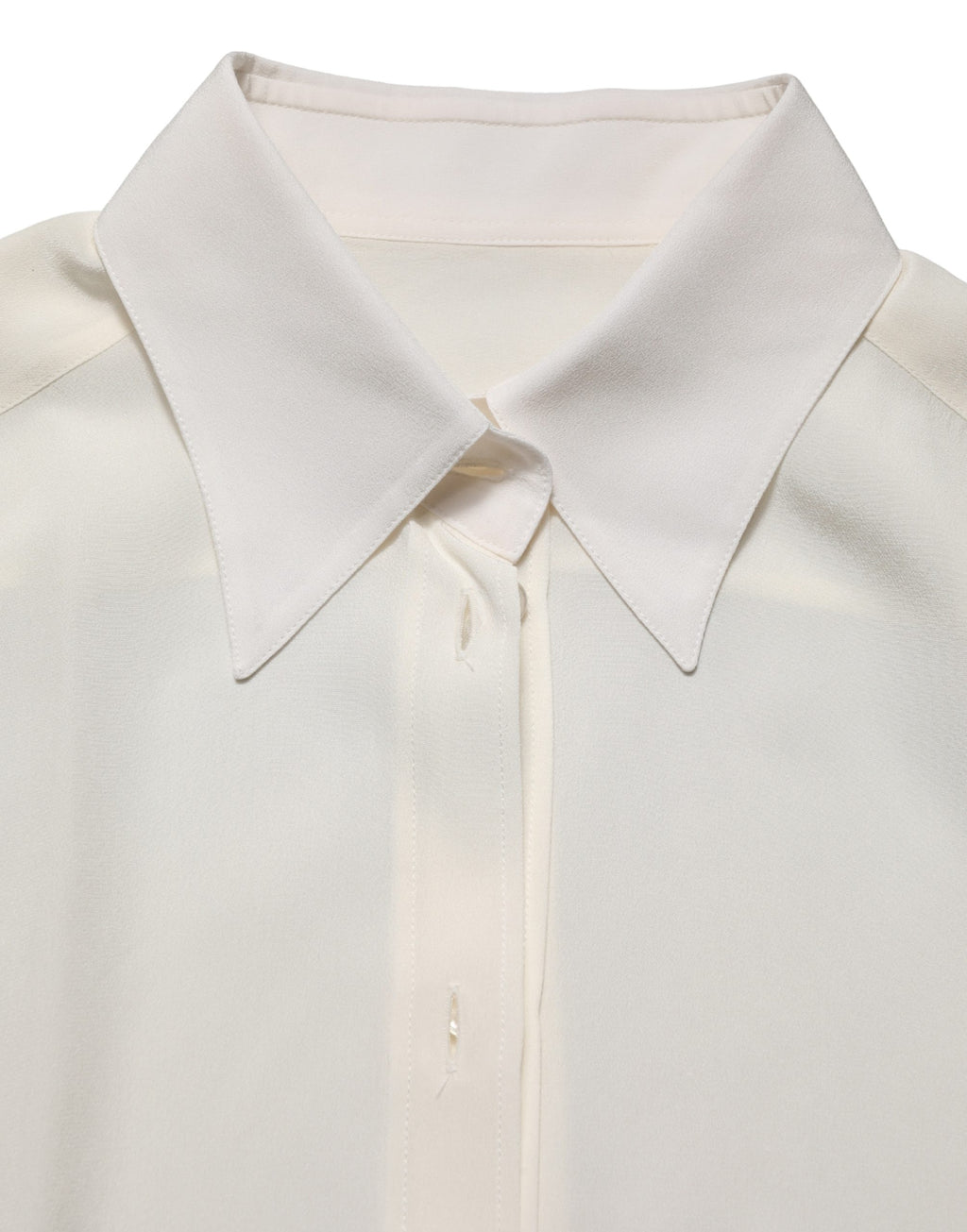 Off-White Bluse mit Kragen und langen Ärmeln