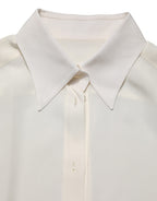 Off-White Bluse mit Kragen und langen Ärmeln