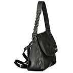 Black Polyurethane Women Backpack