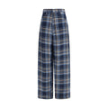 Blue Linen Casual Pants