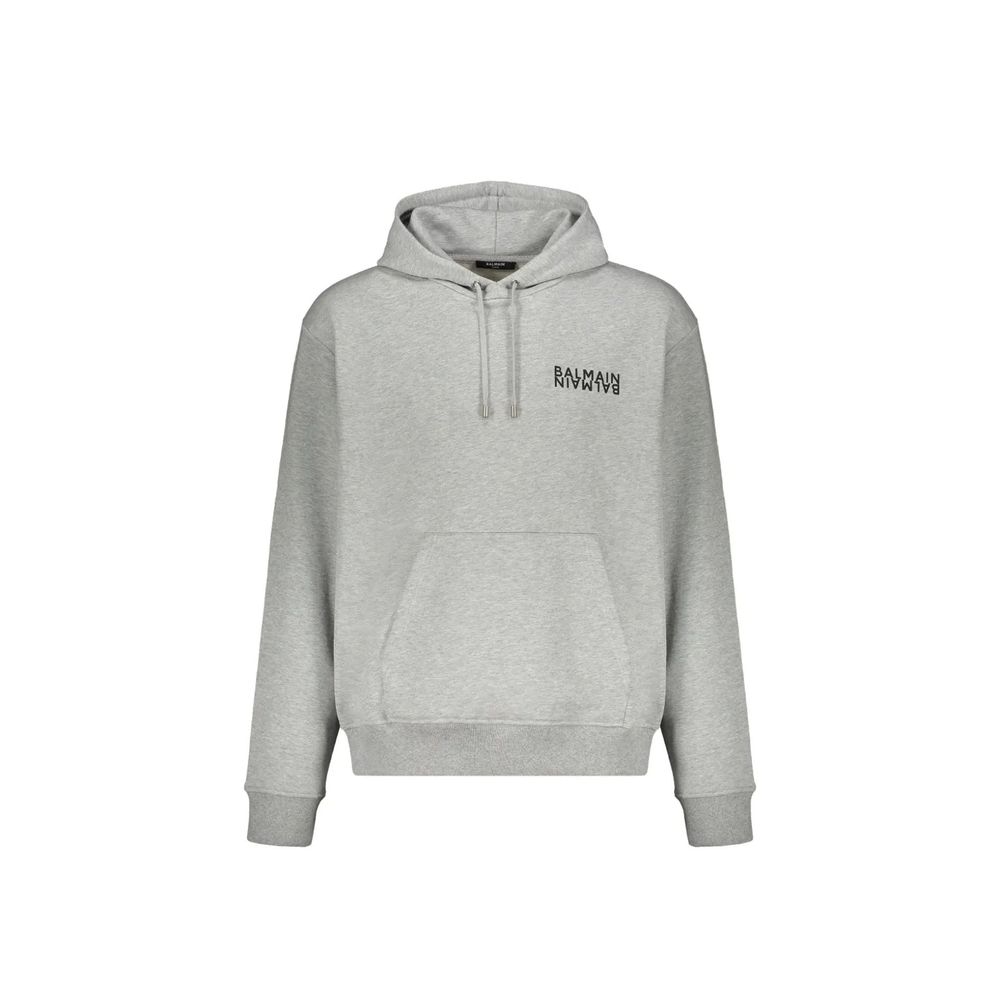 Grauer Kapuzenpullover aus Baumwolle