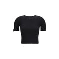 Schwarzes Viskose-T-Shirt
