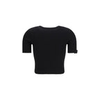 Schwarzes Viskose-T-Shirt