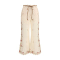Beige Hose aus Baumwolle mit ausgestelltem Bein