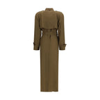 Bicolor Silk Trench Coat