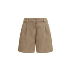 Beige Cotton Bermuda Shorts