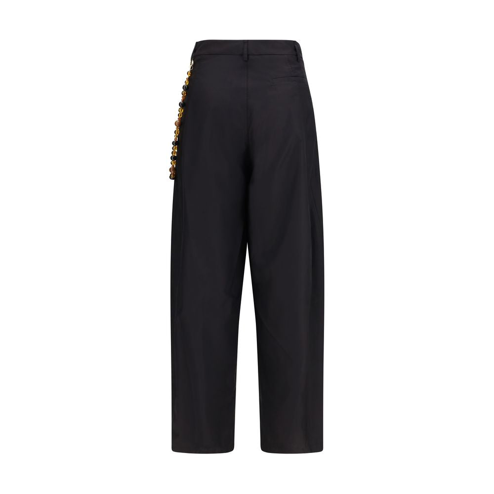 Schwarze lässige Baumwollhose