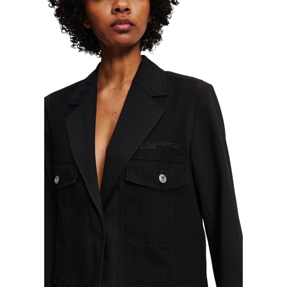 Schwarzer Blazer aus Polyester