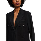 Schwarzer Blazer aus Polyester