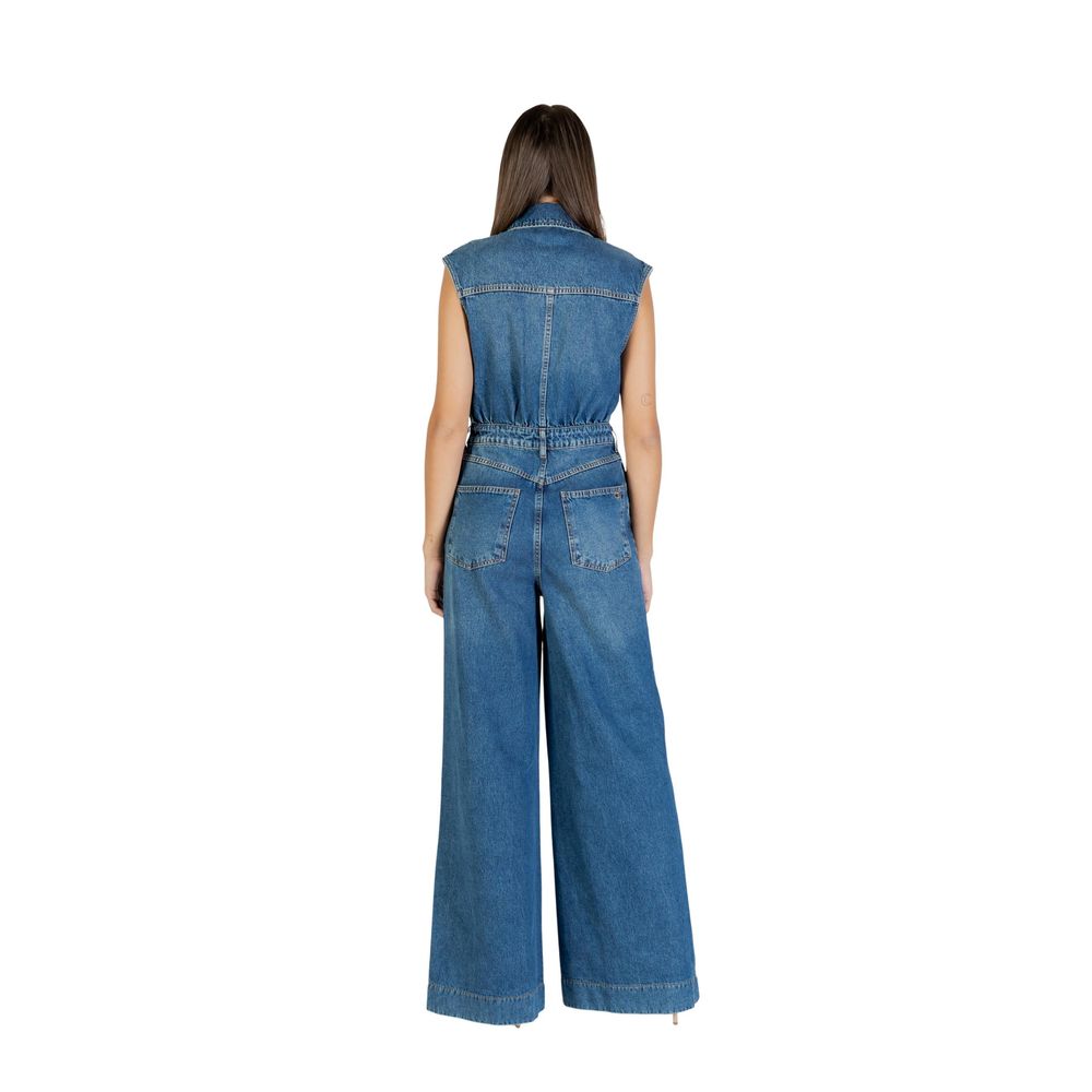 Blauer Baumwoll-Jumpsuit
