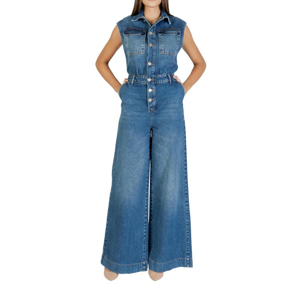 Blauer Baumwoll-Jumpsuit