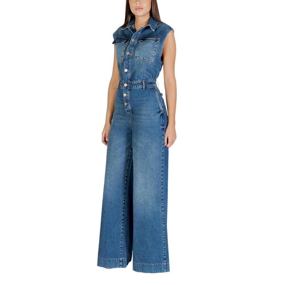 Blauer Baumwoll-Jumpsuit