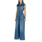 Blauer Baumwoll-Jumpsuit