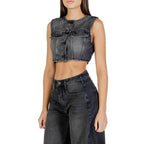 Schwarze Baumwollweste