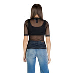 Schwarze Polyesterbluse