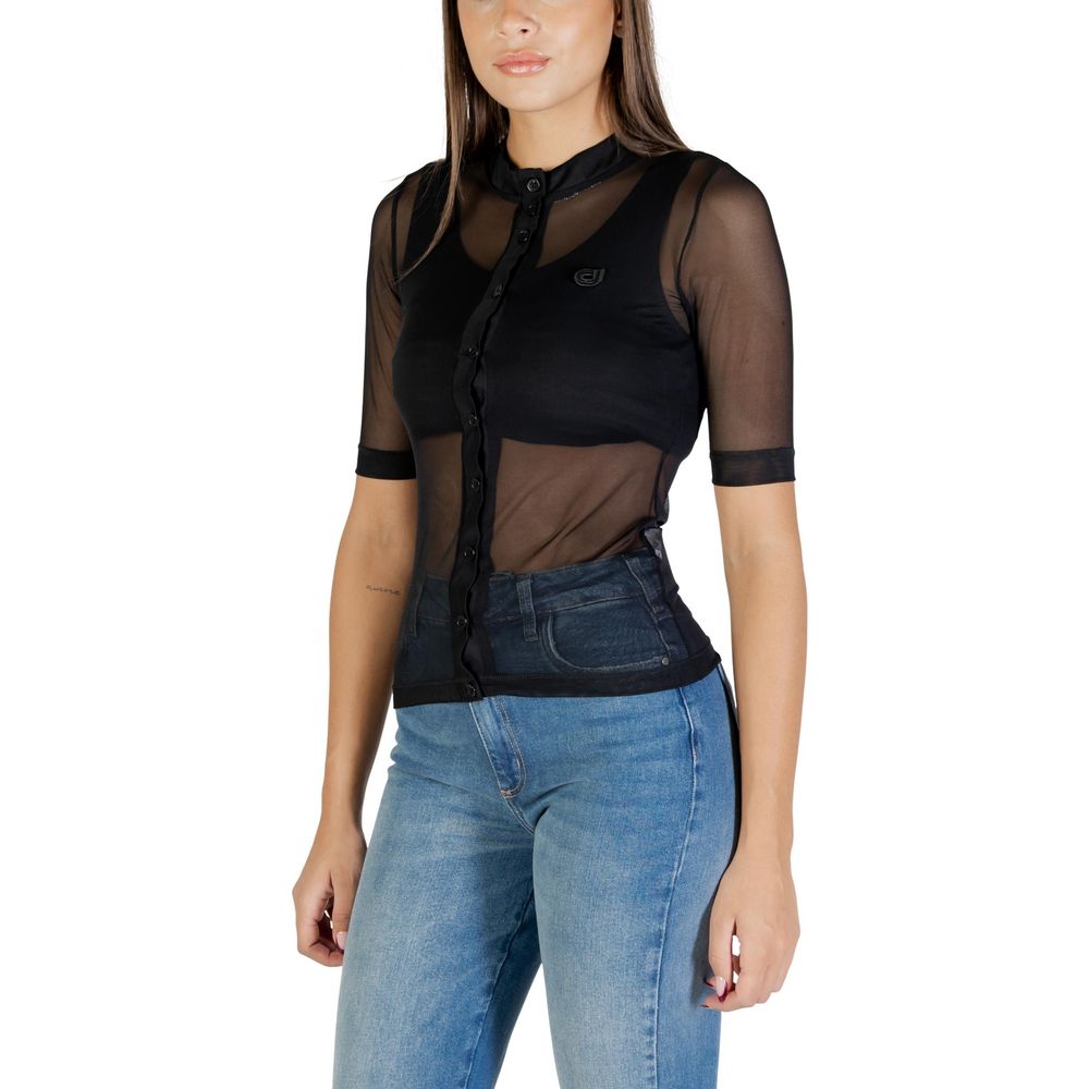 Schwarze Polyesterbluse