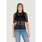 Schwarze Polyesterbluse