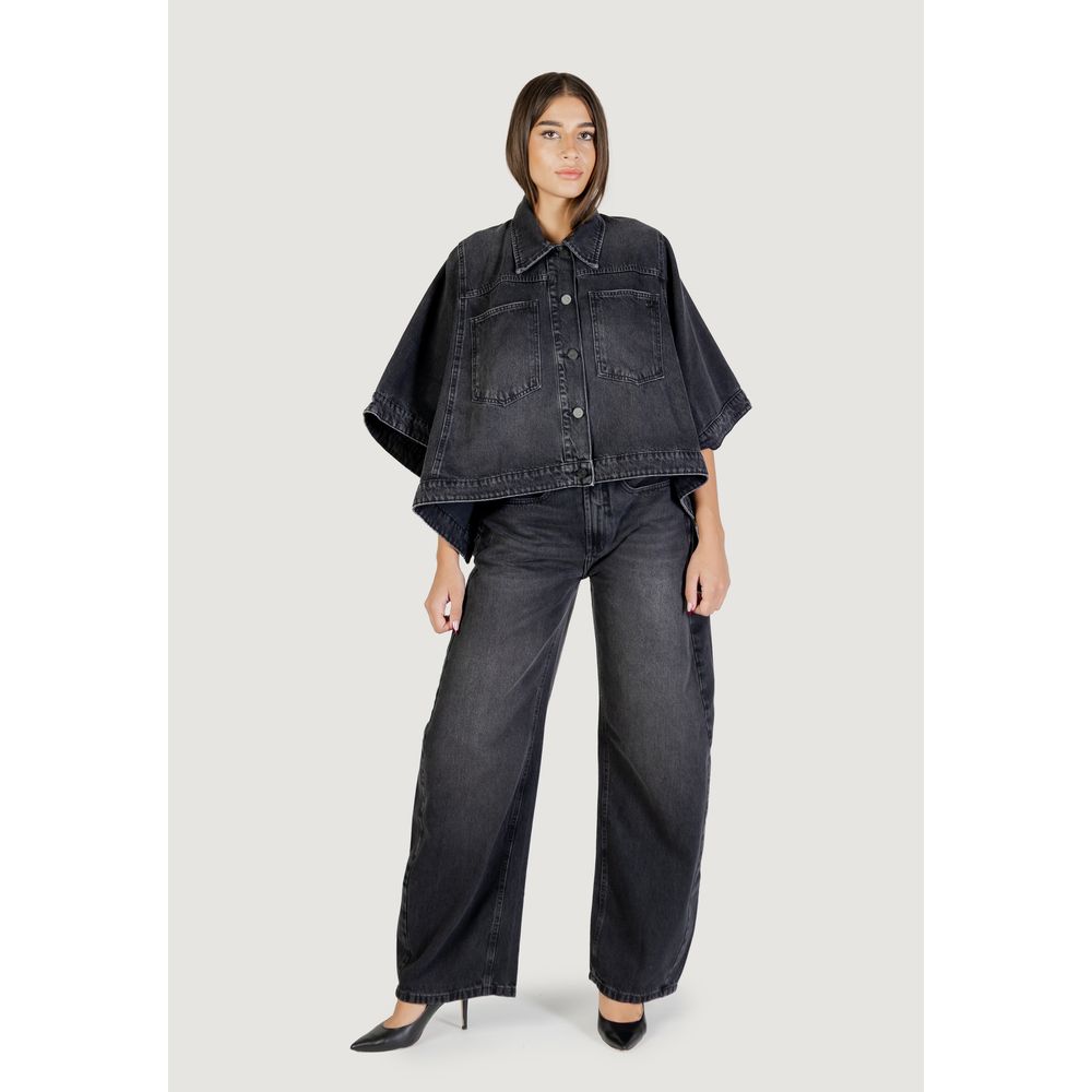 Black Cotton Denim Jacket