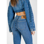 Blue Cotton Skinny Jeans