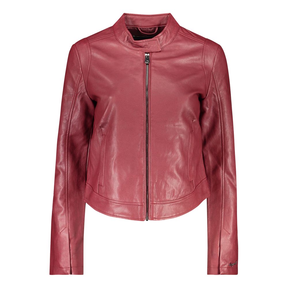 Red Polyurethane Women's Jacket